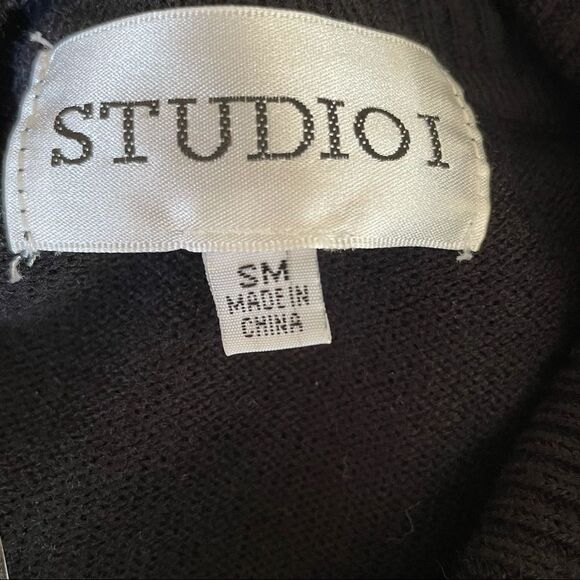 Studio 1 Black Argyle Sweater Dress - Size S - Picture 5 of 6